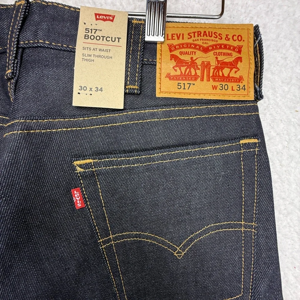 Levis 517 Bootcut Jeans Mens 30x34 Rigid Indigo Blue Denim 00517-0217 NWT